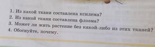 1. Из какой ткани составлена ксилема? 2. Из какой ткани составлена флоэма?3. Может ли жить растение