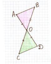 Дано: (треугольник) ABO и (треугольник) CDO BO=OC O-середина AD AB=3см (острый угол) OCD=30* Доказа