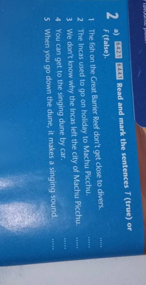 Read and mark the sentences T (true) or F (false).