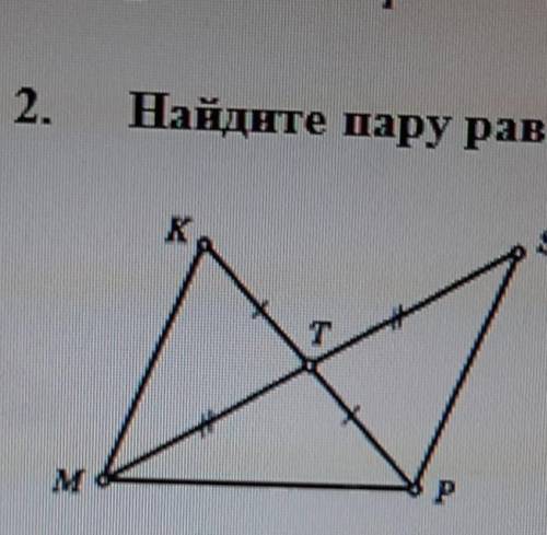 Найдите пару равных треугольников и докажите что они равны ​