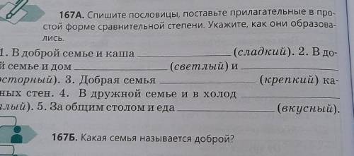 167Б. Какая семья называется доброй?только это мне 167б 167а я сделал​