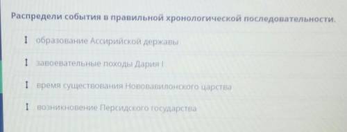 Распредели события в правильной хронологической последовательности. І образование Ассирийской держав