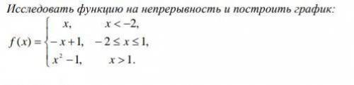 Высшая математика.Исследовать ф-ю на непрерывность и построить график.