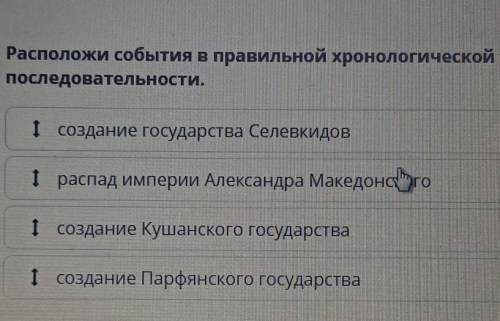 расположи события в правильной хронологической последовательности создание государства сливки и расп