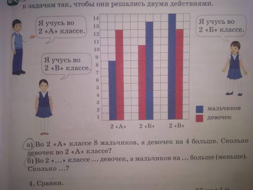 составить условия задачи для 2 класса. Под буквой б