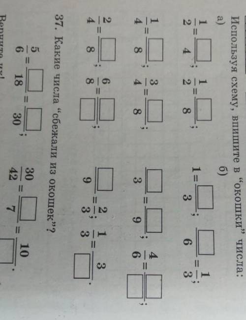 Используя схему, впишите в окошки числа​