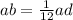 ab = \frac{1}{12} ad