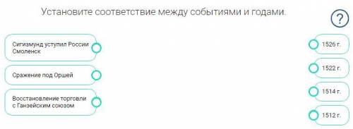 Установите соответствие между событиями и годами