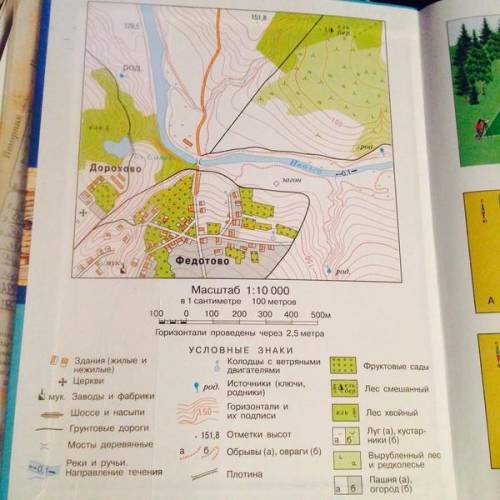с географией Используя первый форзац учебника, определите азимут от моста на реке Иволга на 1. Высот