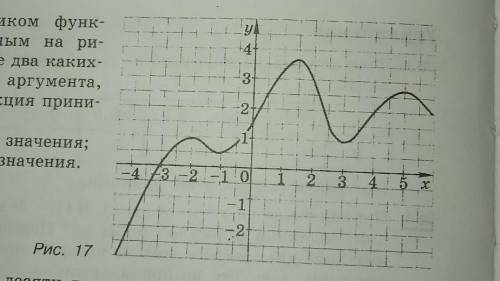 Кривая СD — график некоторой функции (рис. 17). Изпользуя график, найдите: а) значение y при x = –3;