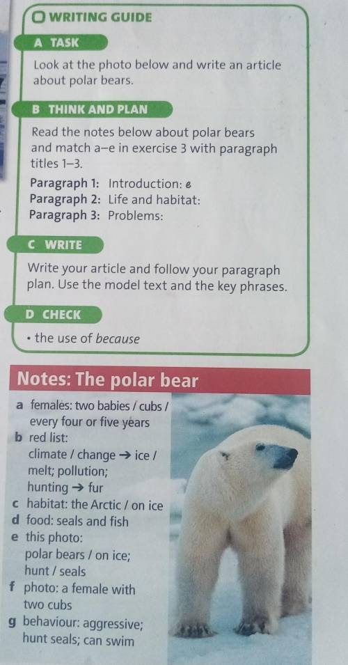 Notes: The polar bear a females: two babies / cubs /every four or five yearsb red list:climate chang