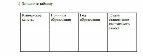 Заполните таблицу 5 минут осталось