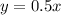 y = 0.5x