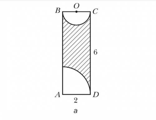 Найти площади заштрихованных фигур(длины даны в см)