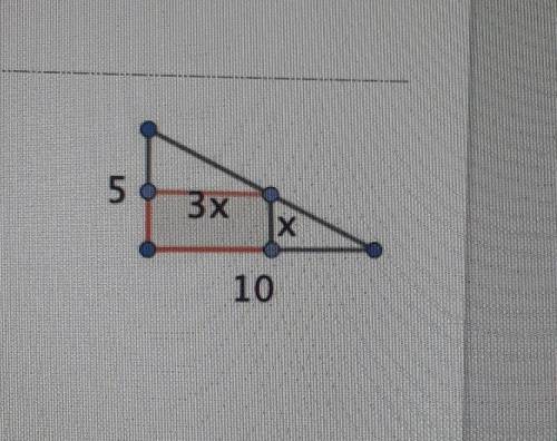 Из прямоугольного треугольника с катетами 5 и 10 вырезали прямоугольник, стороны которого относятся