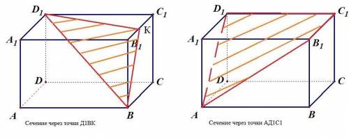 Постройте верно сечения к рисункам, нарисуйте