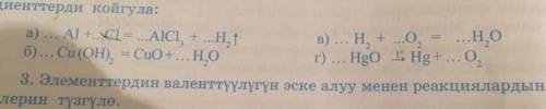 Подставьте недостающие коэффициенты в уравнение химической реакции