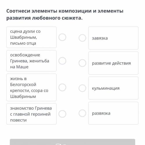 Композиция повести А.С. Пушкина «Капитанская дочка» Соотнеси элементы композиции и элементы развития