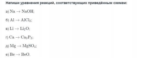 Напиши уравнения реакций соответствующих приведенным схемам