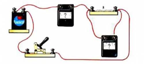 1.На чертеже укажите полюсы (+) и ( -). 2.Амперметр какой? Вольтметр? 3. В какой части измеряют ток