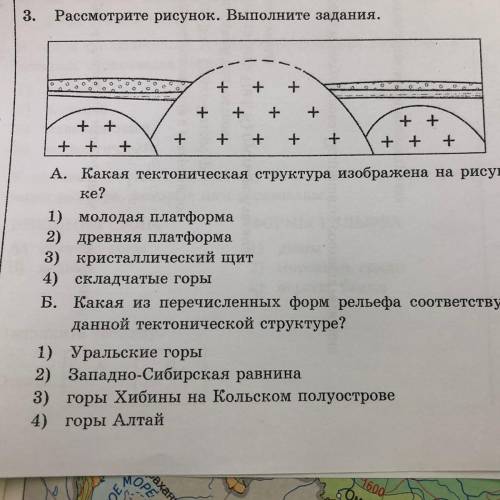 3. Рассмотрите рисунок. Выполните задания. А. Какая тектоническая структура изображена на рисун- ке?