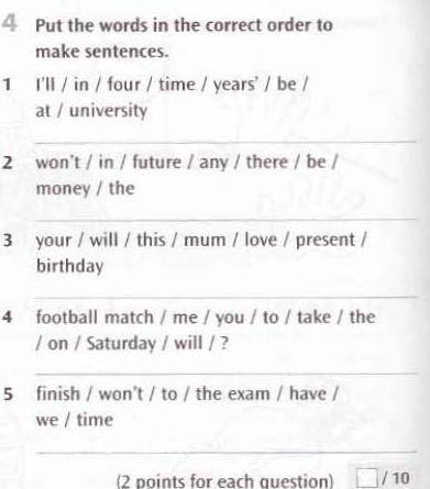 Put the words in the correct order to make sentences. плз))