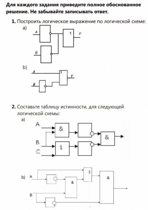 Информатика, 8 класс, логические схемы