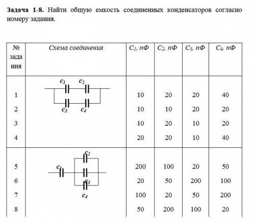 Найти общую емкость соединенных конденсаторов6-ой номер задания