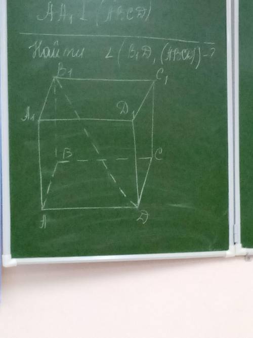 Дано ABCD-ПАРАЛЛЕЛОГРАММ AA1 ПЕРПЕНДИКУЛЯРНО (ABCD) НАЙТИ УГОЛ (B1D1(ABCD) -?
