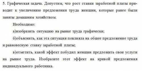 Здравствуйте решить задачу: Графическая задача. Допустим, что рост ставки заработной платы приводит