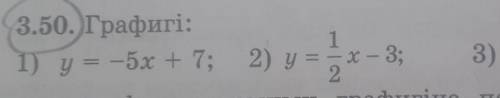 3.50. Графигі: 11) у = -5х + 7; 2) у2) у = - х - 3; 3) y = 3х + 5; 4) у = -0,5х – 42гіне параллель б