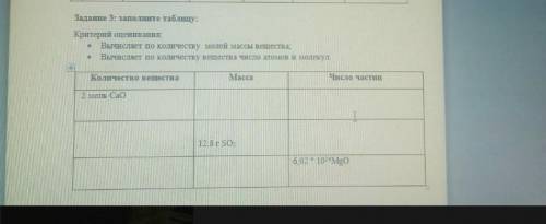 Заполните таблицу: Критерий оцениванняВычисляет по количеству молей массы вещества;Вычисляет по коли