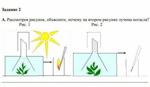 А. Рассмотрев рисунок, объясните, почему на втором рисунке лучина погасла? Рис. 1 Рис