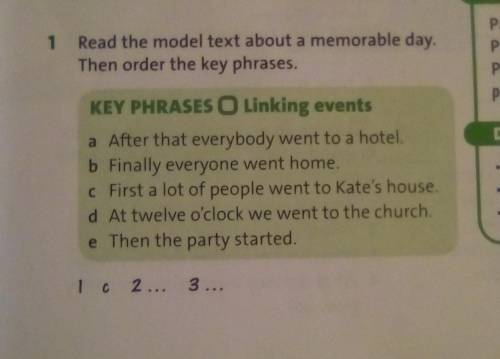 1 Read the model text about a memorable day.Then order the key phrases.​