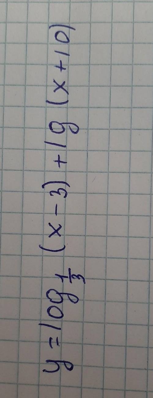 Y=log 1/3(x-3)+lg(x+10)​