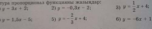 3.68. График: берілген сызықтық функция графигіне параллель болатын тура пропорционал функцияны жазы