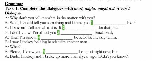 Task 1. Complete the dialogues with must, might, might not or can’t.Dialogue A: Why don't you tell m