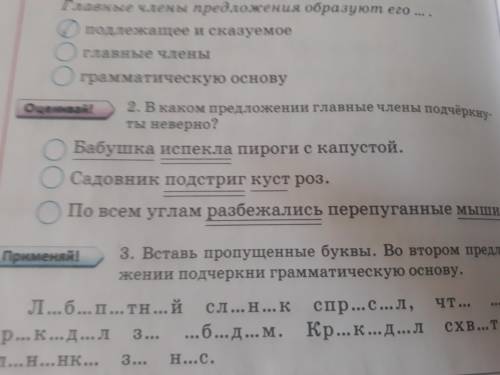 В каком предложении главные члены главные члены подчёркнуты не верно?