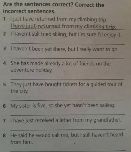 Are the sentences correct? correct the incorrect sentence ​