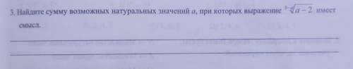 Найдите сумму возможных натуральных значений а, при которых выражение имеет смысл