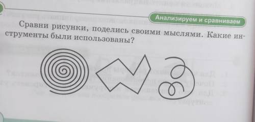 Анализируем и сравниваем Сравни рисунки, поделись своими мыслями. Какие ин-струменты были использова