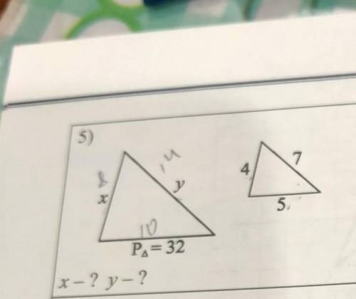 Т8. Подобие треугольников1. Найдите х и у для подобных треугольников:​