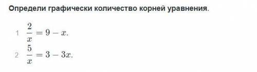 Определи графически количество корней уравнения