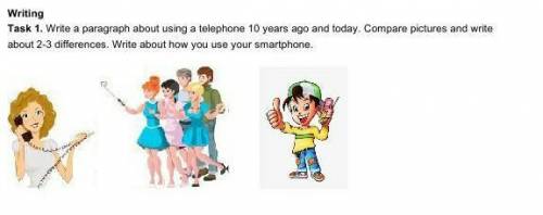 Writing Task 1. Write a paragraph about using a telephone 10 years ago and today. Compare pictures a