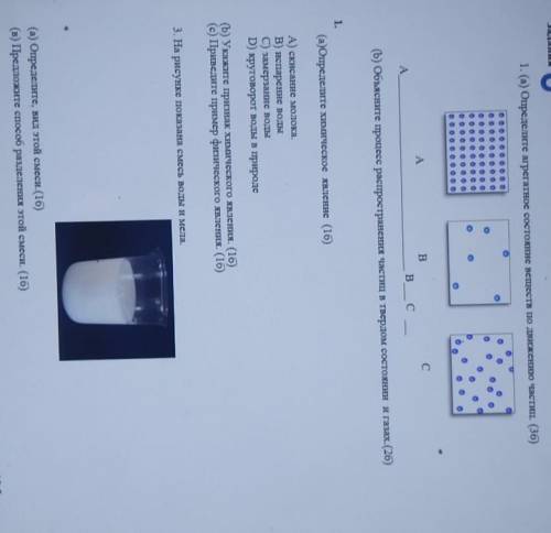1. (а) Определите агрегатное состояние веществ по движению частиц. (36) оооооооооооАBсА.в сD) Объясн