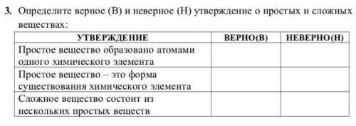 Определите верное (В) и неверное (Н) утверждение о простых и сложных веществах:​