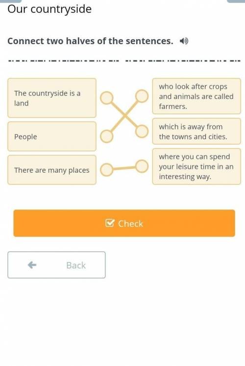 Our countryside Connect two halves of the sentences.The countryside is a landPeopleThere are many pl