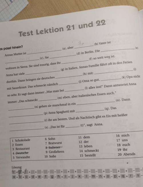 Немецкий язык ARBEITSBUCH A2 Planettest lektion 21 und 22​