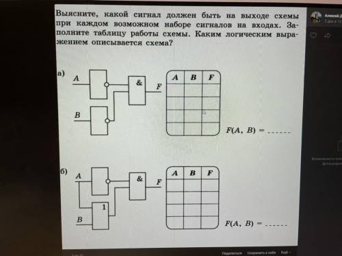 Выясните, какой сигнал должен быть на выходе схемы при каждом наборе сигналов на входах. Заполните т