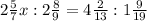 2 \frac{5}7 x : 2 \frac{8}{9} = 4 \frac{2}{13} : 1 \frac{9}{19}